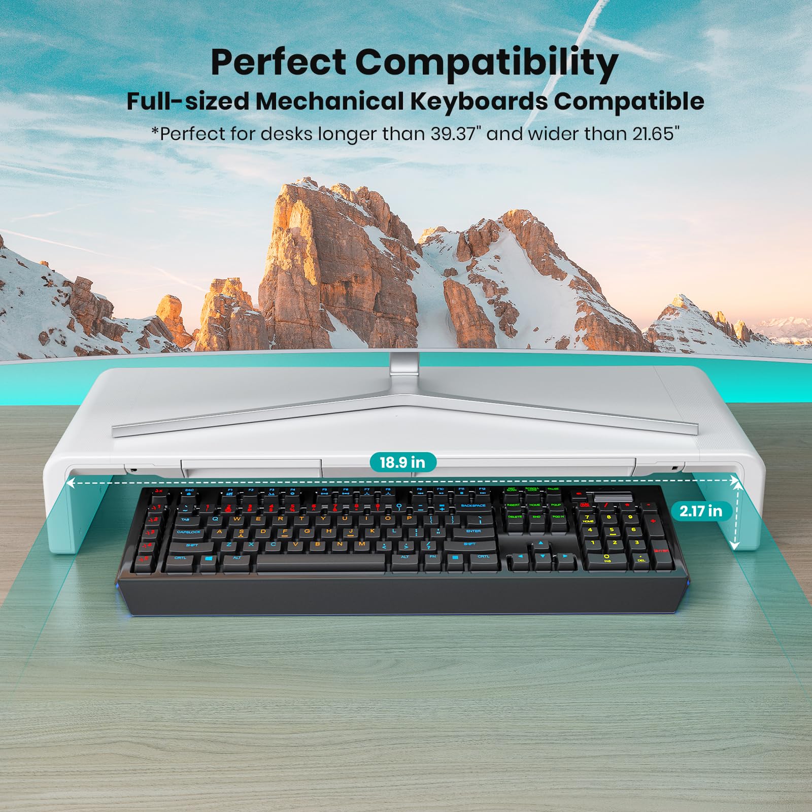 Monitor Stand Riser, Klearlook Foldable, Height Adjustable Computer Stand, Desk Shelf Riser with