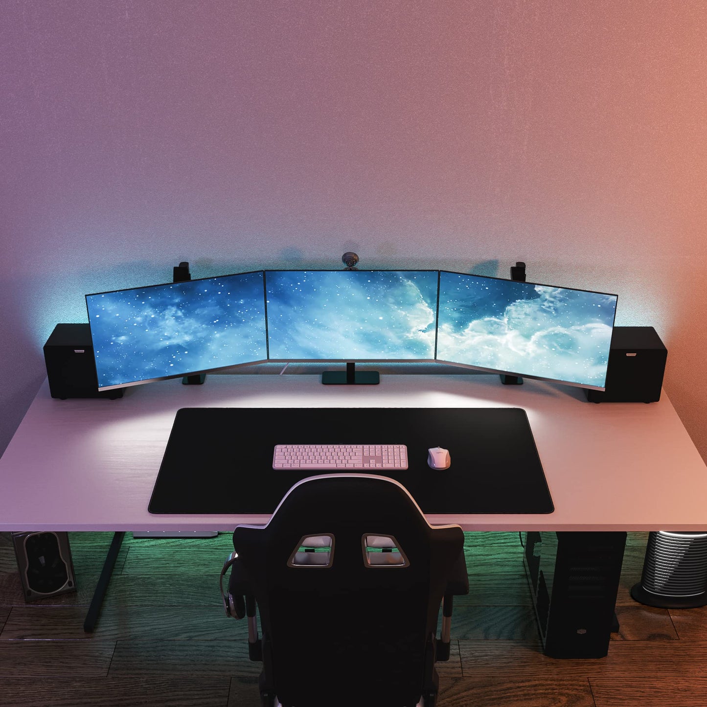 Mega Size Gaming Mouse Pad - Anti Slip Rubber Base - Stitched Edges - Large Desk Mat - 48" x 24" x