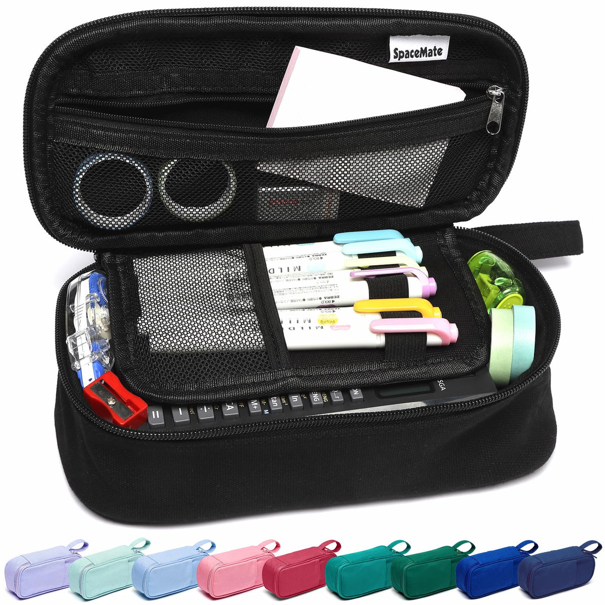 SPACEMATE Large Pencil Case Pouch, Zipper Pencil Box for Kids, Girls & Boys