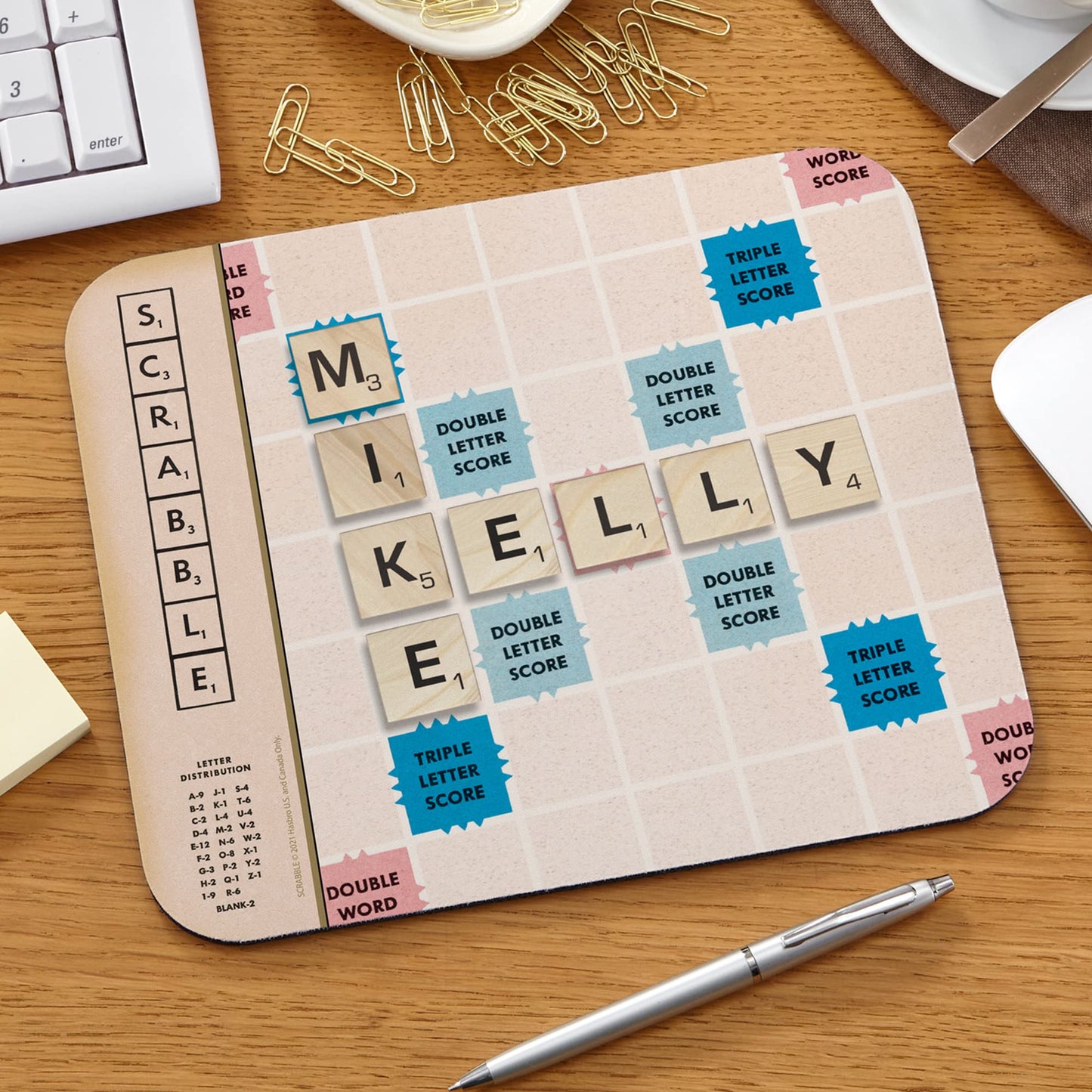 Let's Make Memories Personalized Scrabble Couple Mouse Pad- Computer Accessory- for Office or Home