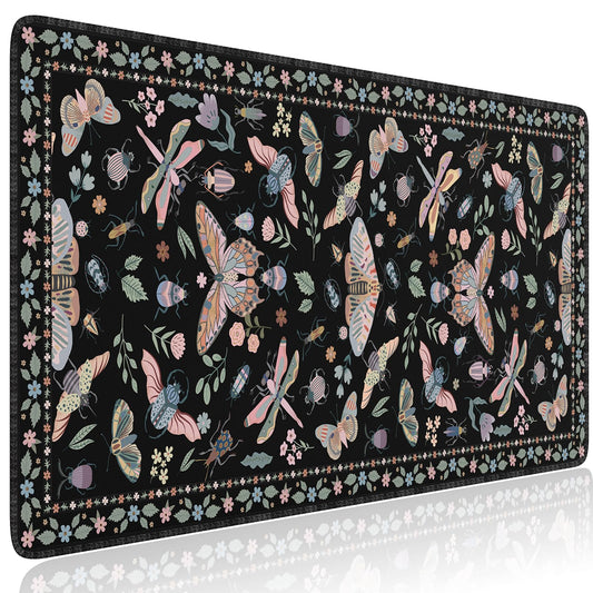 HAOCOO Large Gaming Mouse Mat, Cute Butterfly Mousepad for Desk(Black)
