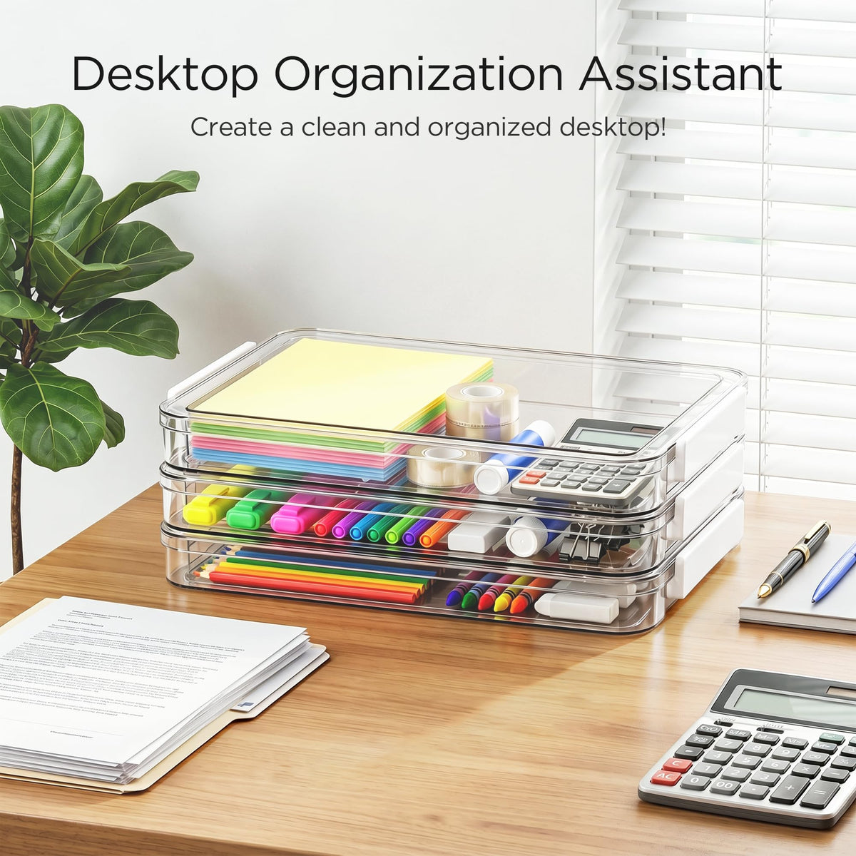 Citylife 3Packs Scrapbook Paper Organizer, Stackable Clear Organizer