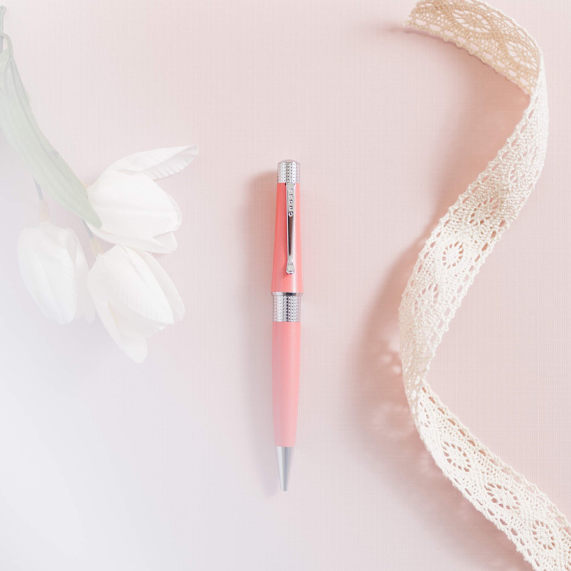 Cross Beverly Refillable Ballpoint Pen, Medium Ballpen,Includes Premium Gift Box - Coral