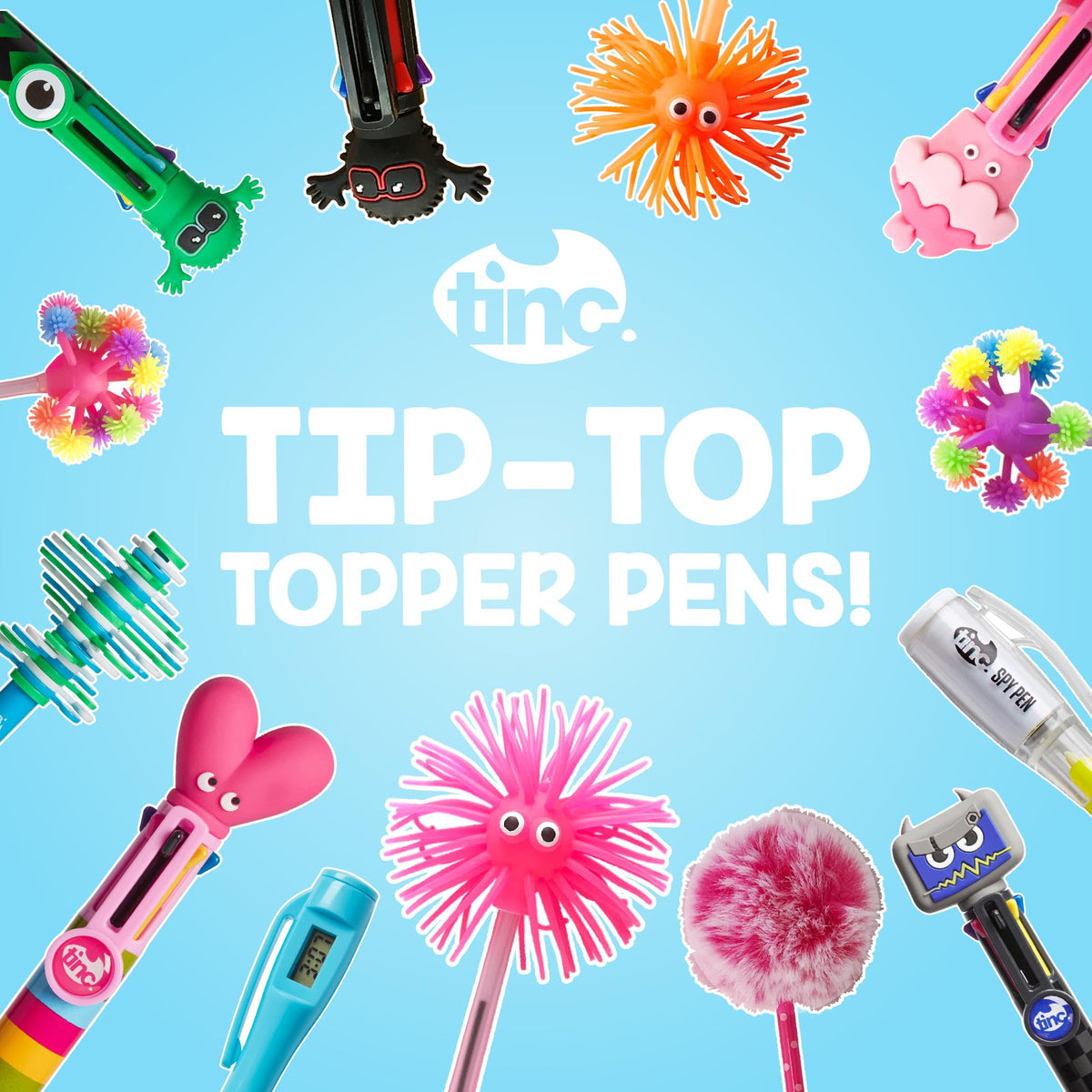 Tinc Cute Fluffy Pom Pom Pen for Party Bags, School Supplies Ballpoint Pen, Pink