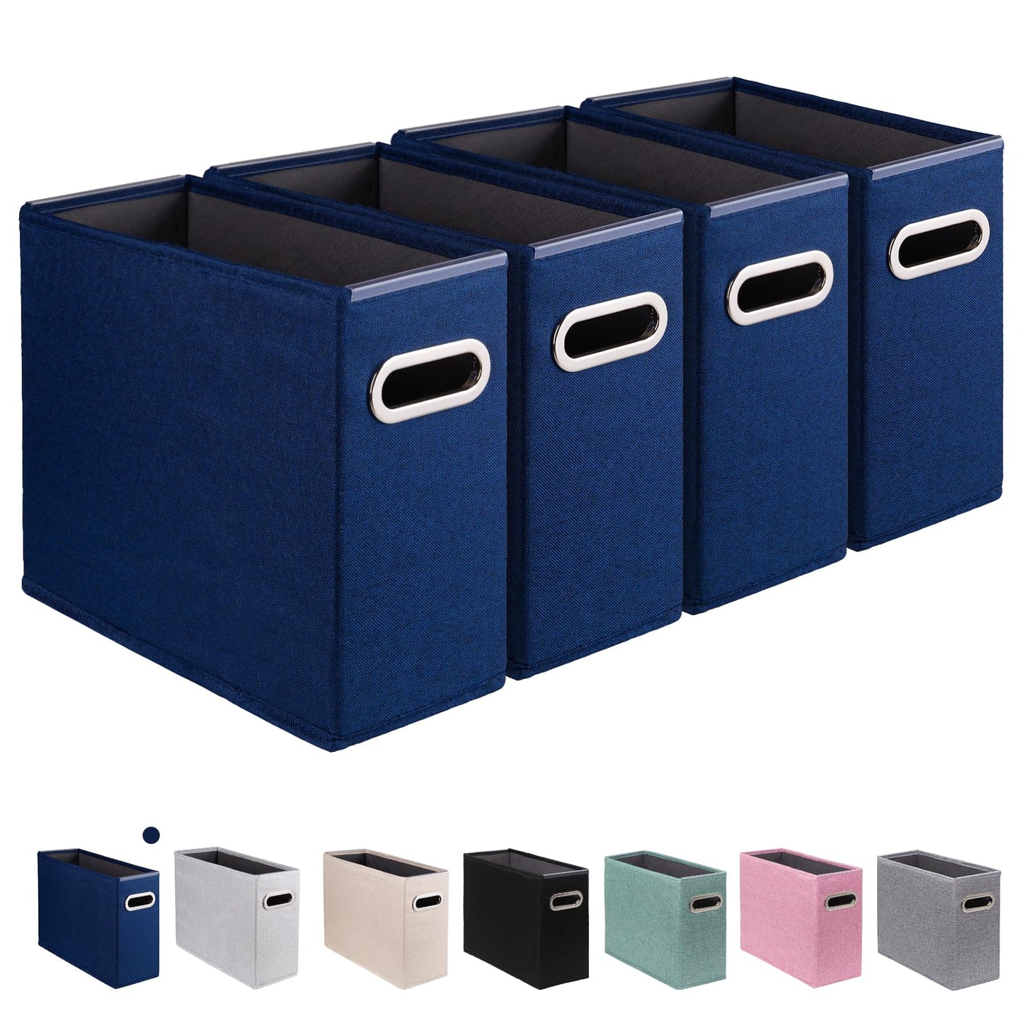 ComfortKeeper 4 Pack Letter Size File Storage Box Collapsible, Fabric Hanging File Folders