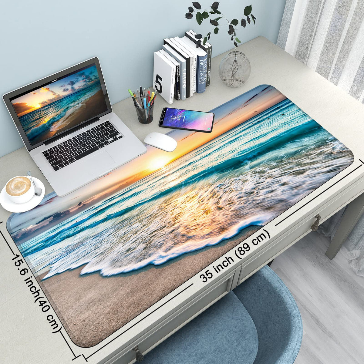 Wiabsi Desk Mat Pad,Large XXL Extended Mouse Pad Mat for Desktop Keyboard
