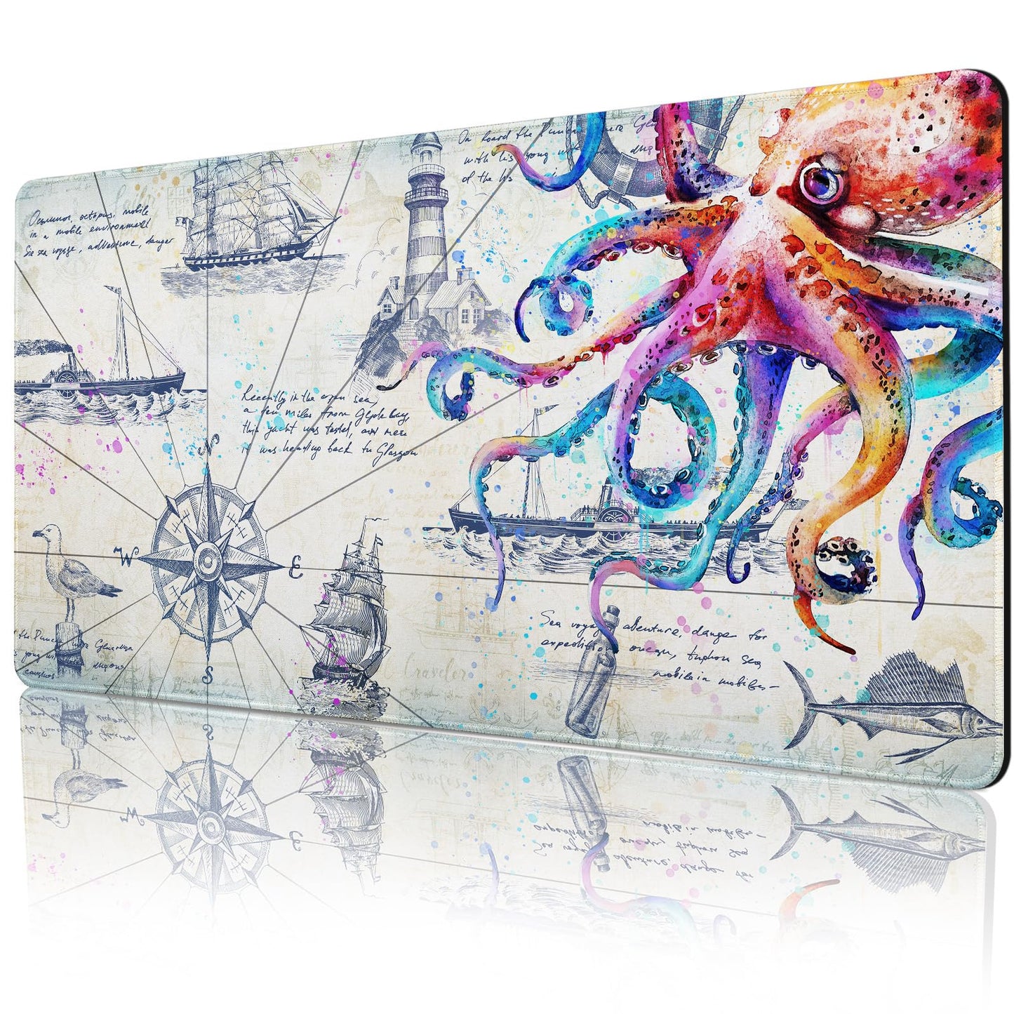 Lokigo Gray Desk Mat for Desktop Cool Gaming Mouse Pad, Computer Mat for Keyboard and Mouse, Office