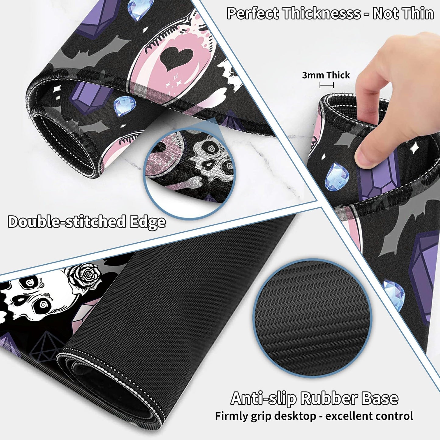 JYCUHTCL Large Gaming Mouse Pad Set 35.4 x 15.7 with Keyboard Wrist Rest, Wrist Support, and
