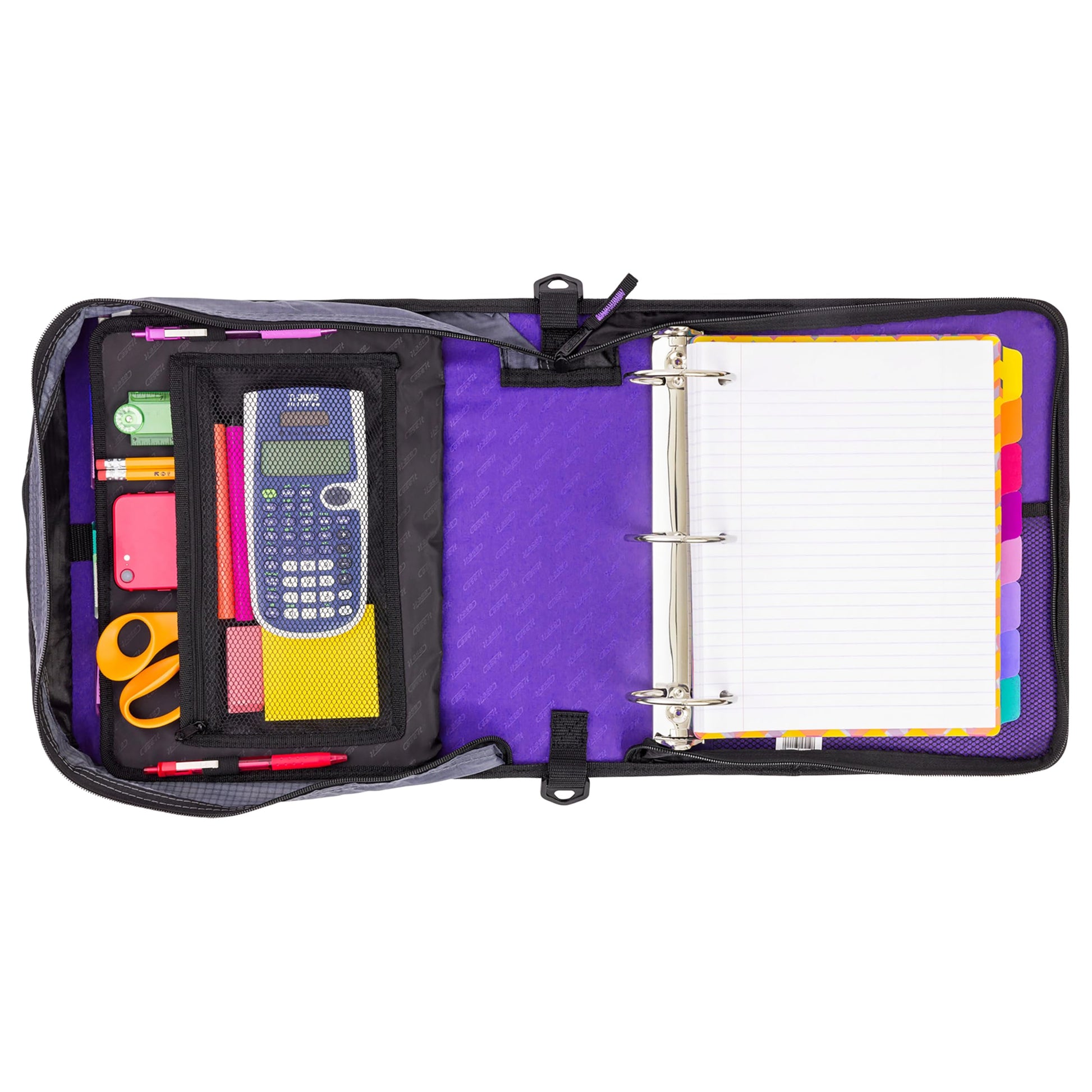 Case-it School Zipper Binder | 3" O-Rings | 600-Sheet | D-146 Purple Haze