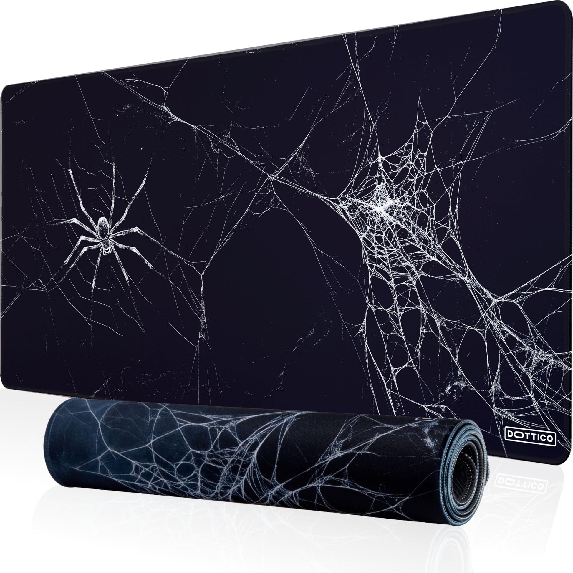 DOTTICO XXL Spider Web Gaming Mouse Pad for Desk - Large Desk Mat for Keyboard and Mouse - PC Mouse