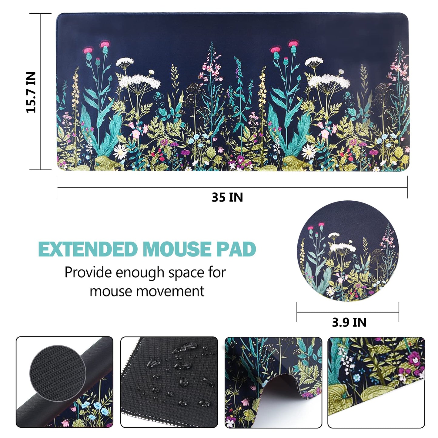 AIMSA Extended Gaming Mouse Pad, XL Large Keyboard Mouse Mat Desk Pad with Stitched Edges, Durable