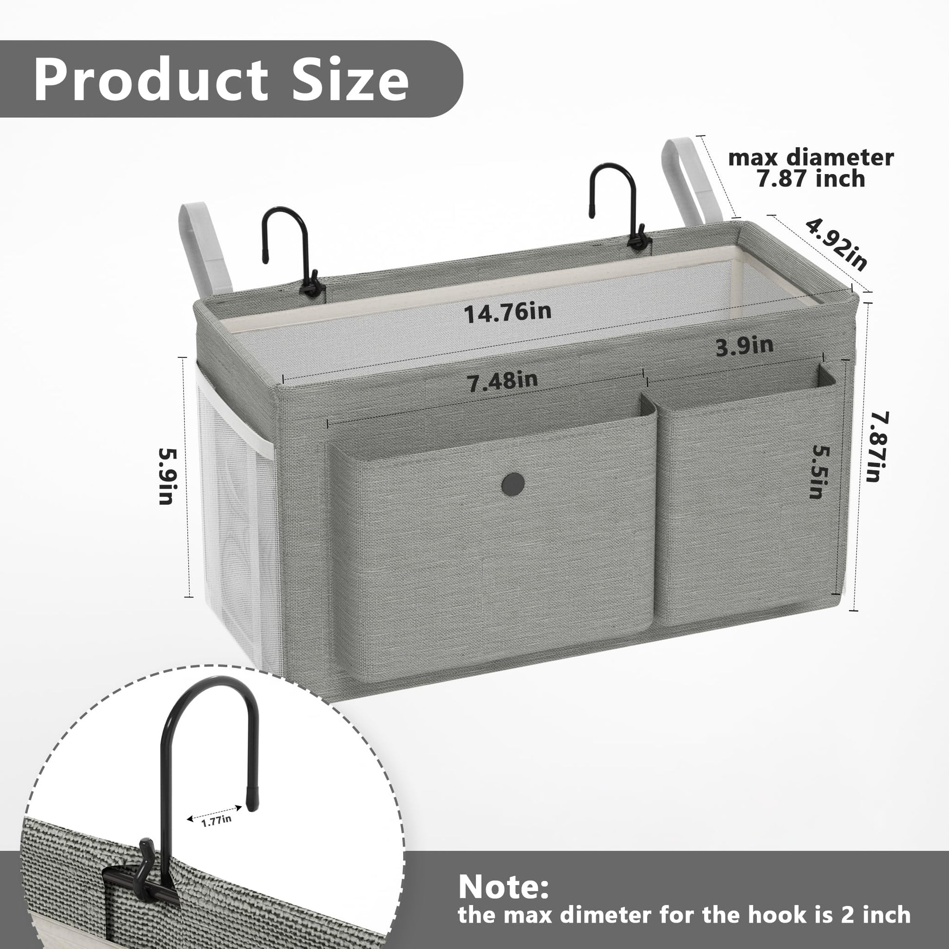 Bedside Caddy Bedside Storage Hanging Organizer for Bunk Dorm Bed Rail