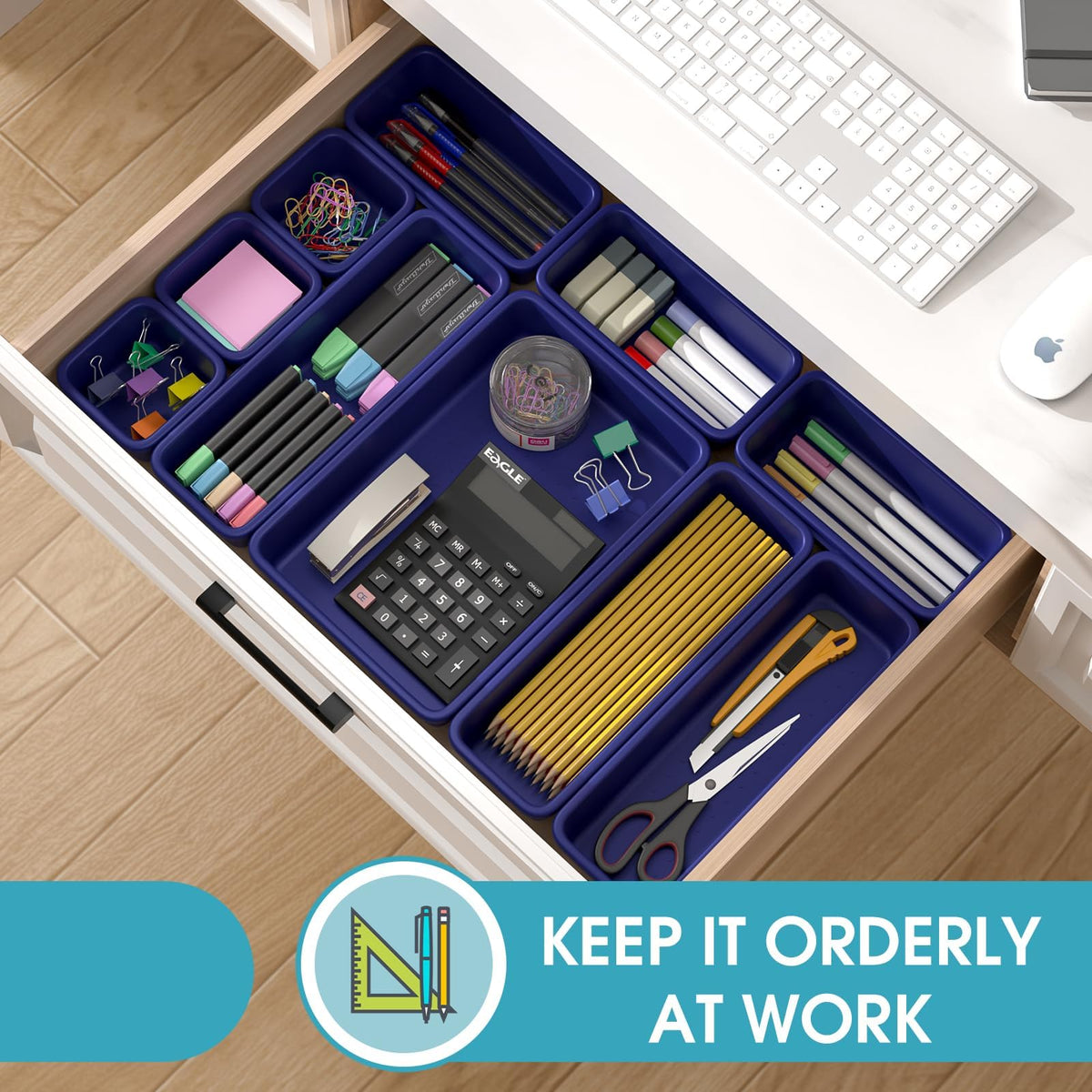 33 PCS Drawer Organizer Set, 4 Size Makeup Drawer Divider Organizer With Non-Slip Pads
