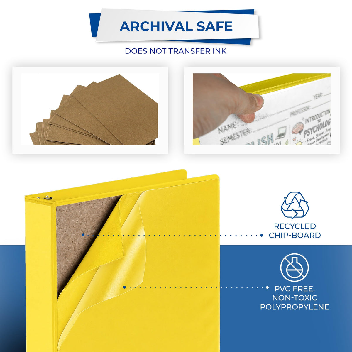 Samsill 1.5 Inch 3 Ring Binders, Economy Round Ring, Clear View Cover, 325 Sheet Capacity - for