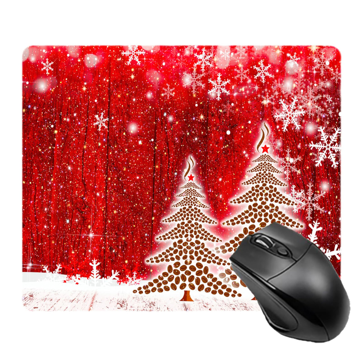 Red Mousepad Bling Mouse Pad Diamond Glitter Sparkle Rose Gold Mousepad Red Christmas Tree Mouse