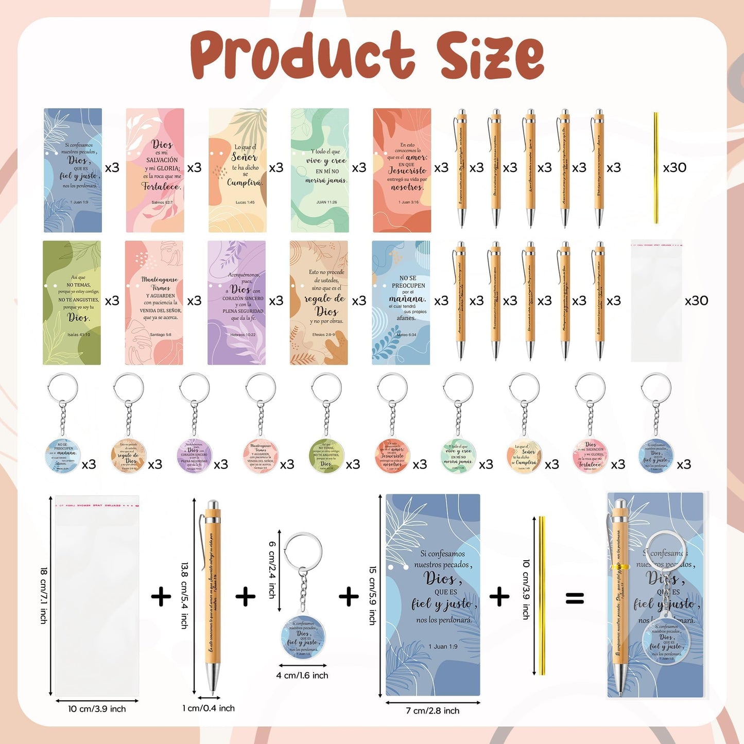 ANGOLIO 230 Spanish Christian Colorful Boho Religious Gifts Bulk Easter Gift Regalos Cristianos En