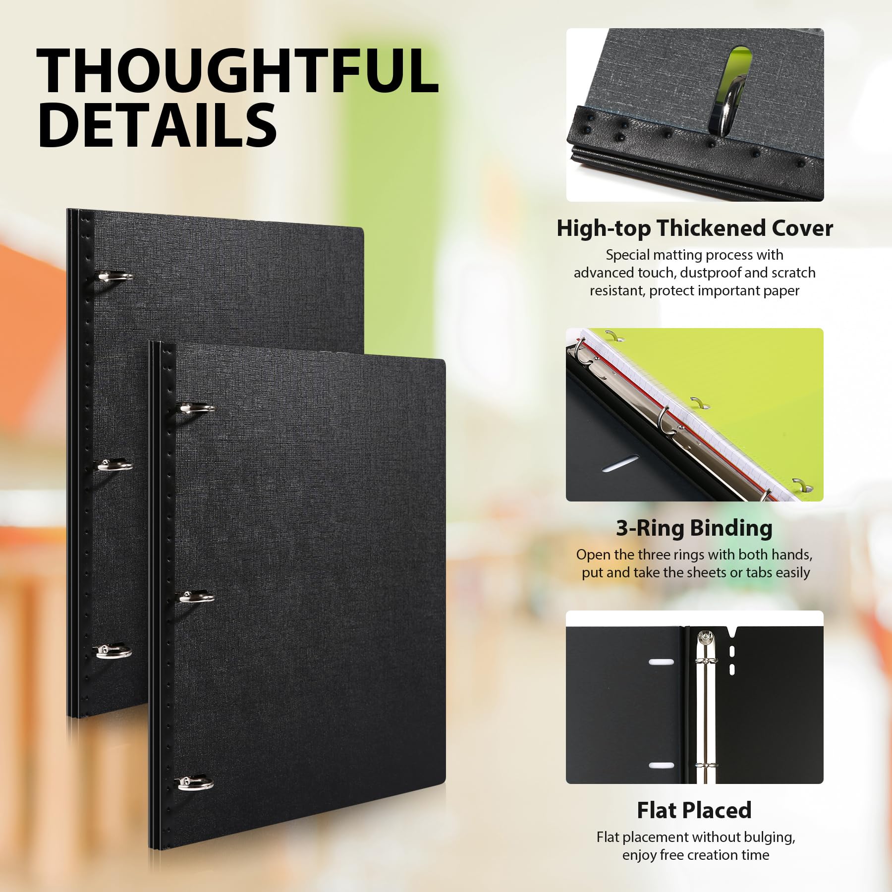 WOT I 12 Pack Telescoping 3 Ring Binder(0.75"), Expandable Flexible Binder - Patented Design for