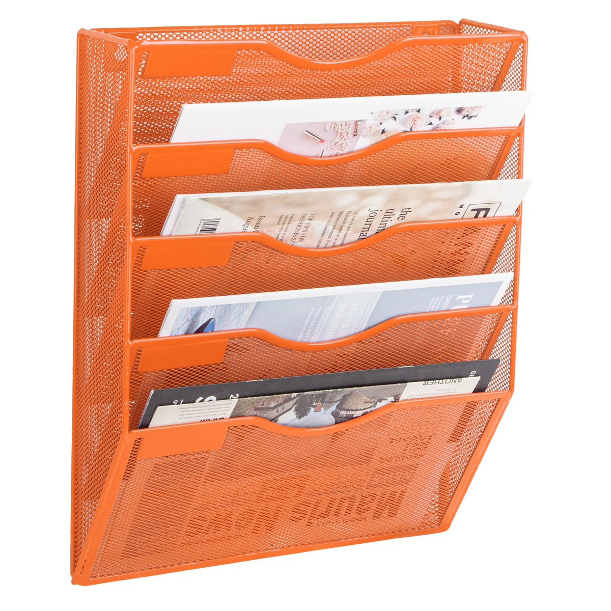 EASEPRES 5 Pocket Mesh Hanging Wall File Organizer, Wall Mounted Mail Paper Document Folder Holder