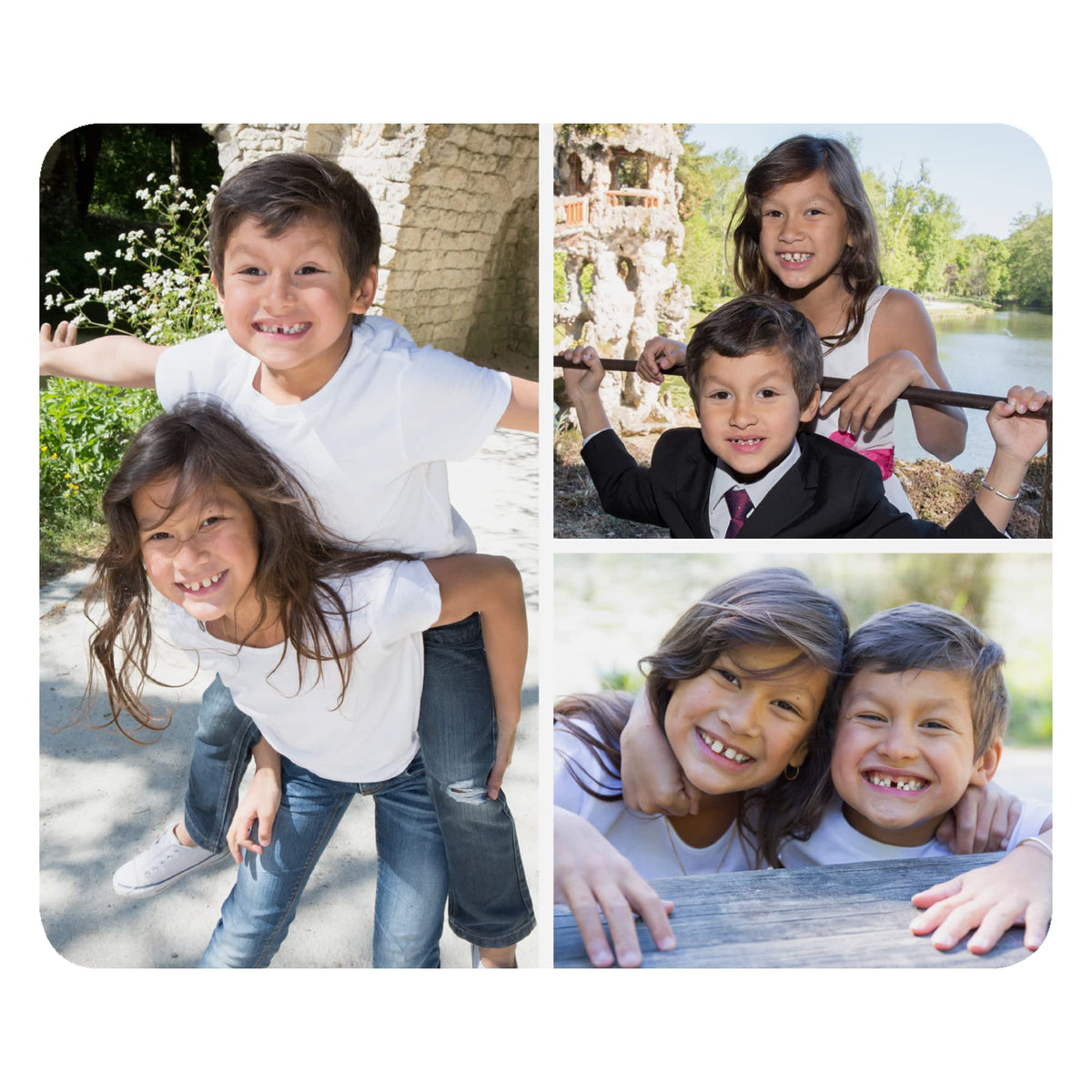 Let's Make Memories Personalized Picture Perfect Photo Tile Mouse Pad-Computer Accessory- 3 Photos