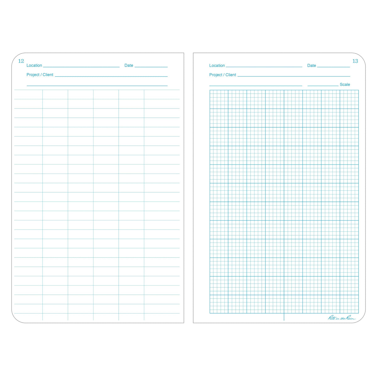 Rite in the Rain Weatherproof Hard Cover Notebook, 4.75" x 7.5", Yellow Cover, Geological Pattern