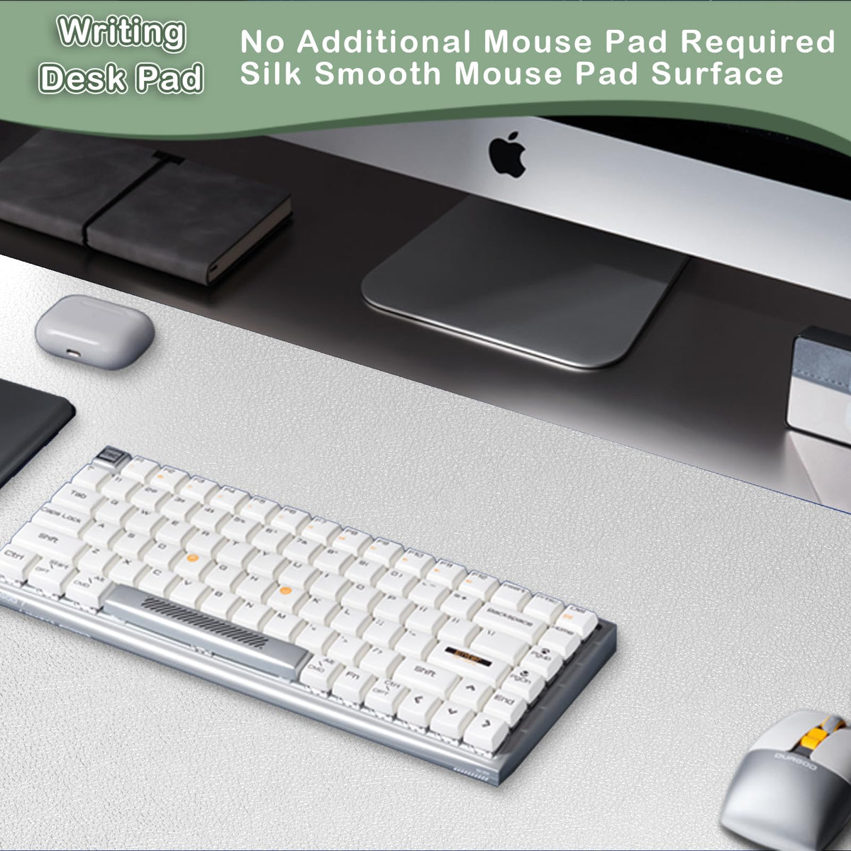 Boutilon Leather Desk Pad Protector,Non-Slip Mouse Pad,Laptop Desk Pad,Office Mouse Mat,Waterproof