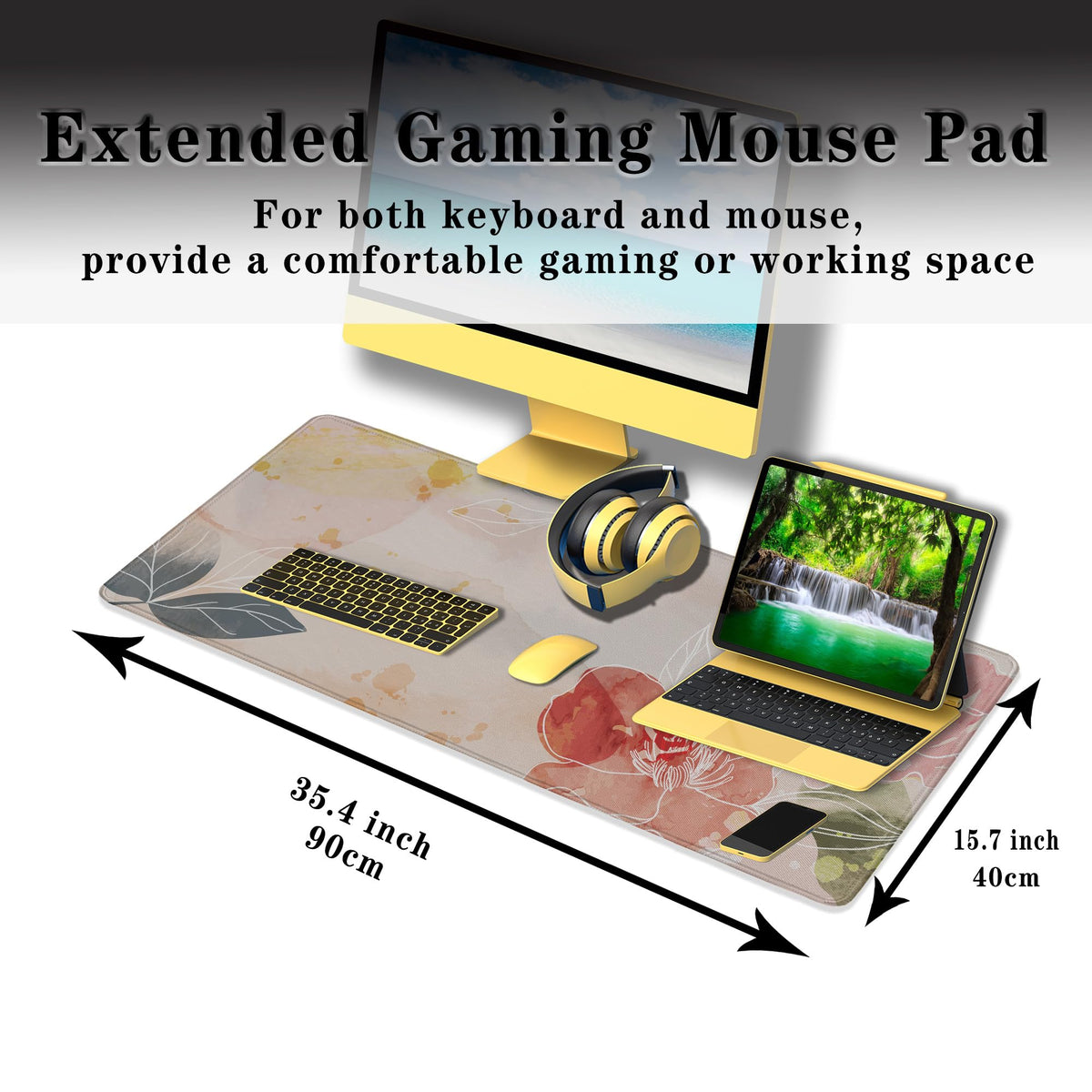 Samgula Gaming Mousepad Pink Cute Desk Mat Large Mouse Pads Large Mouse Pad for Woman Keyboard