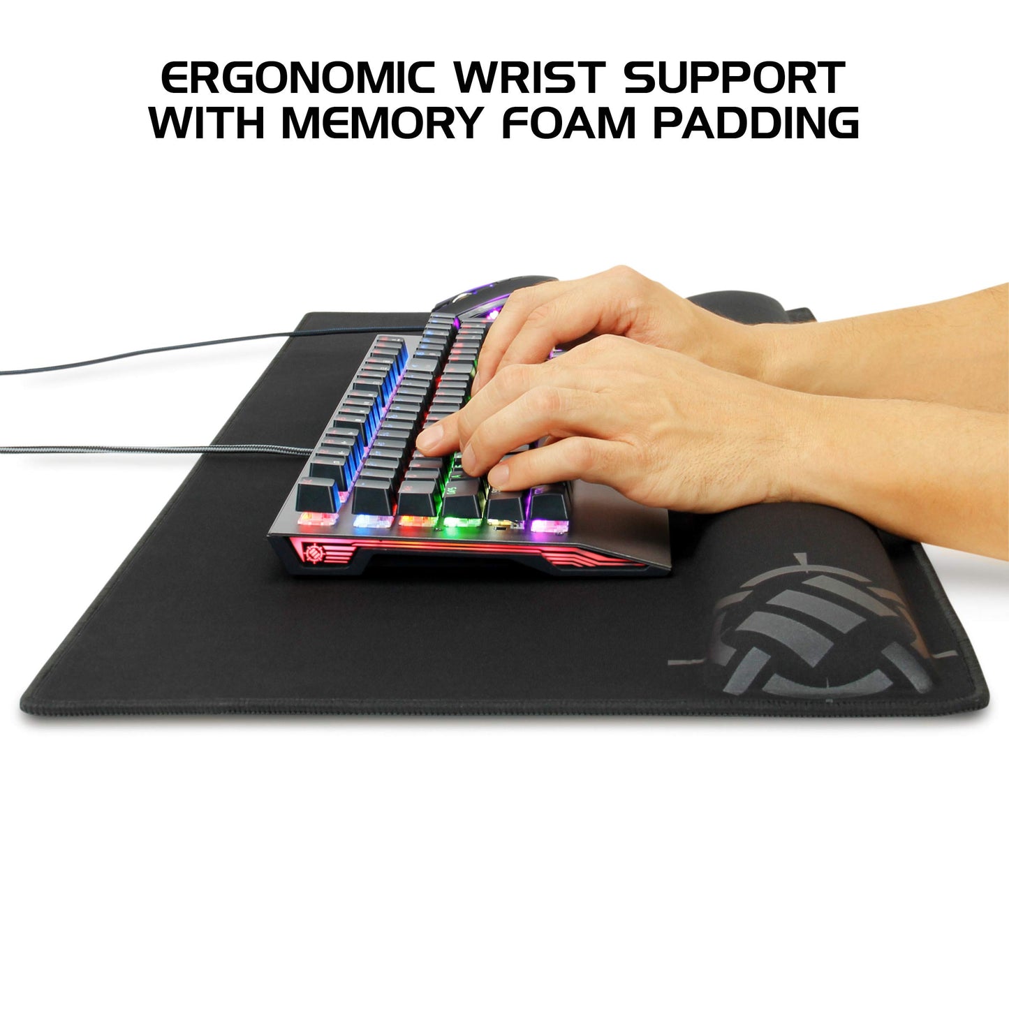 ENHANCE XXL Large Mouse Pad for Desk with 2XL Ergonomic Memory Foam Wrist Rest Support (31.5 x