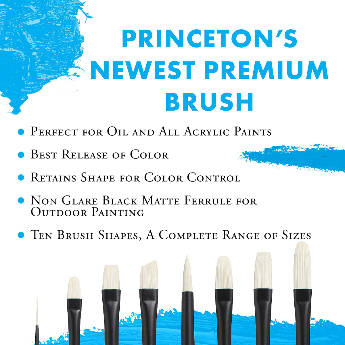 Princeton Aspen Acrylic & Oil Brush Set, Synthetic, 4 Piece, 1 Count