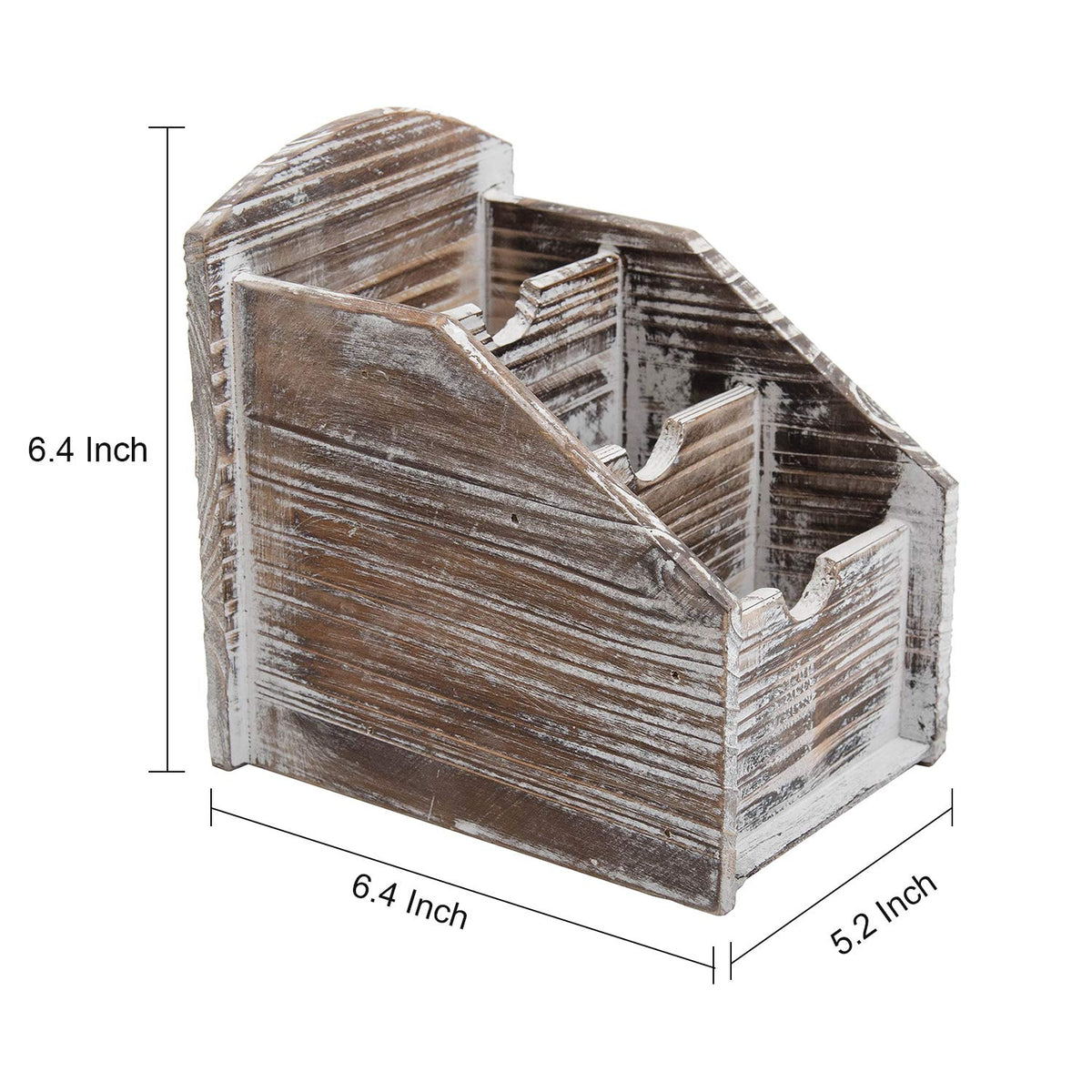 VERGOODR 3 Slot Rustic Wooden Remote Control Frame Media Organizer, Office Supply Storage Rack,Pen