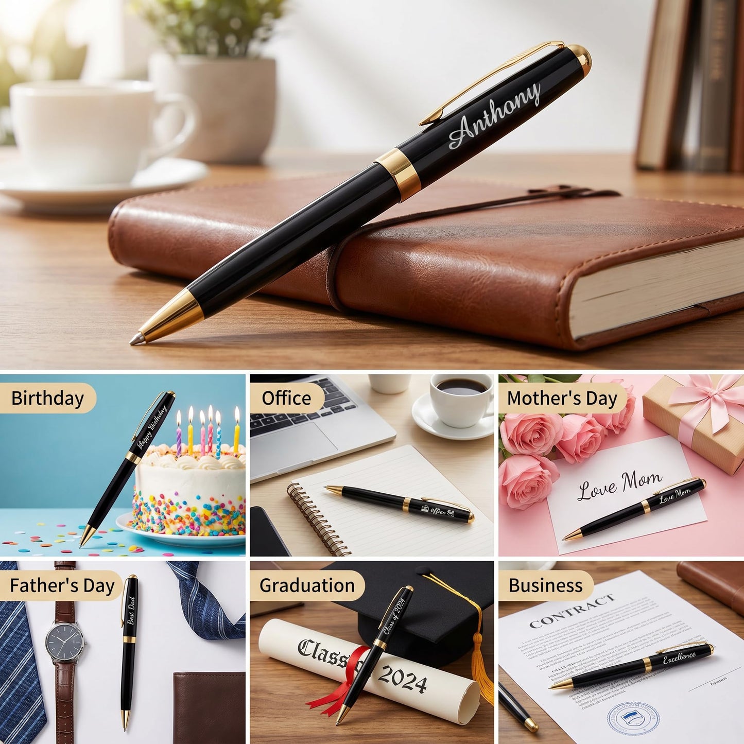 Personalized Business Pens-Custom Your Name or Message on the ball pens