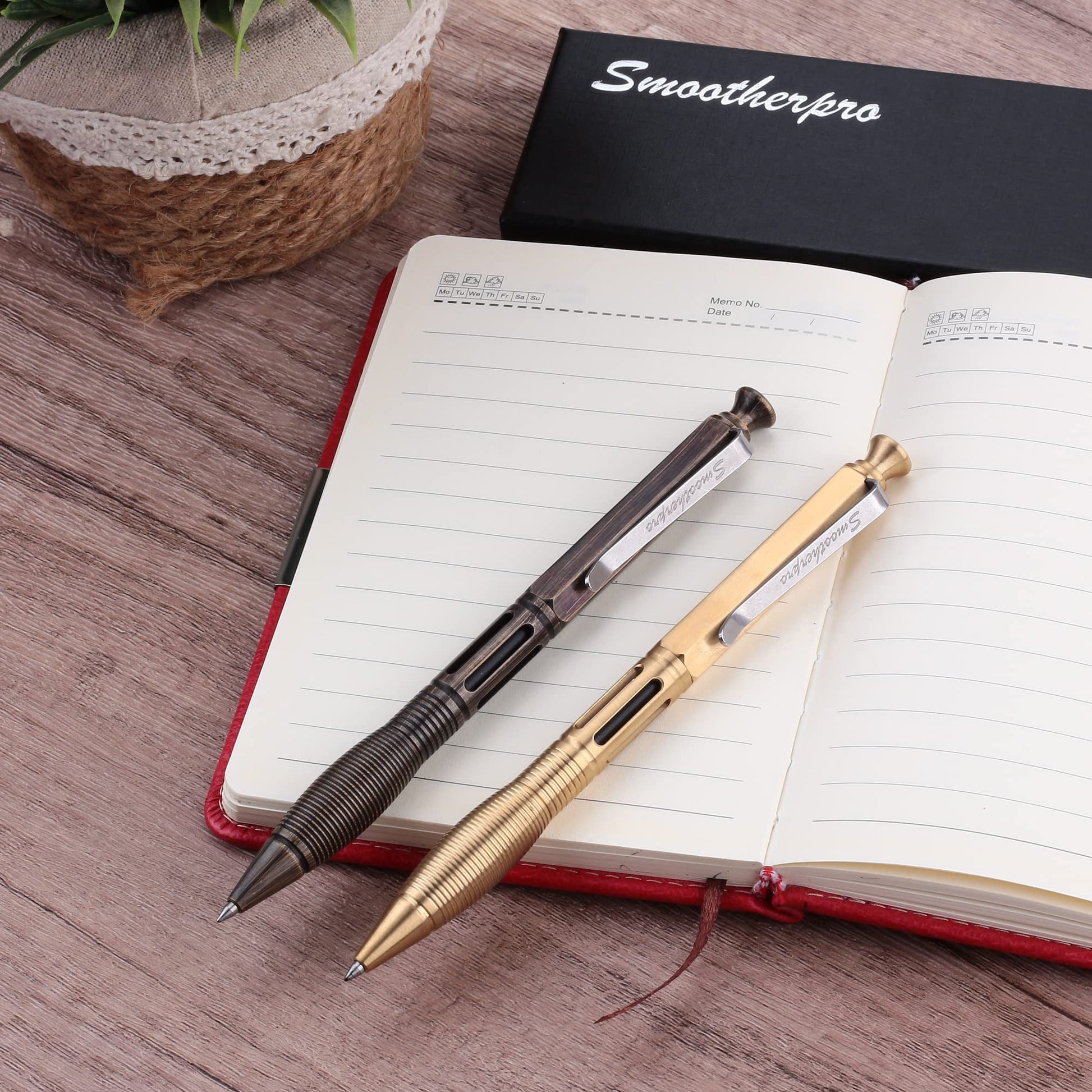 SMOOTHERPRO Solid Brass Click Pen Compatible with Pilot G2 Refill