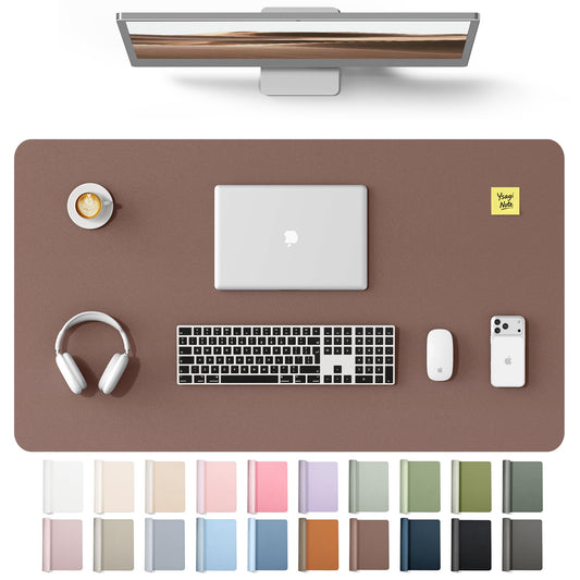 YSAGi Leather Desk Protector, Office Mat, Large Mouse Mat, Non-Slip PU Leather Blotter, Laptop Desk
