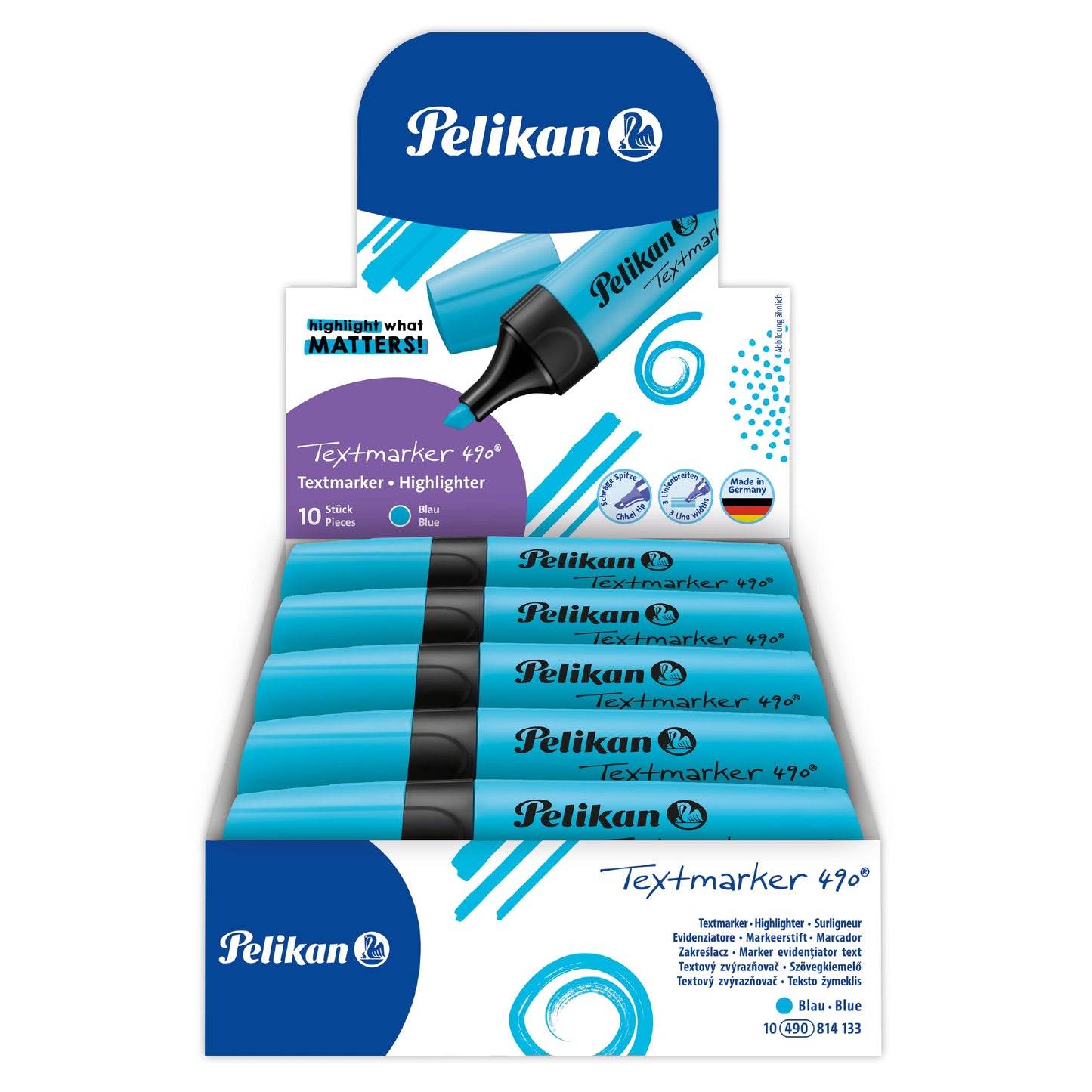Pelikan 490 814133 Highlighters Light Blue Pack of 10 in Folding Box