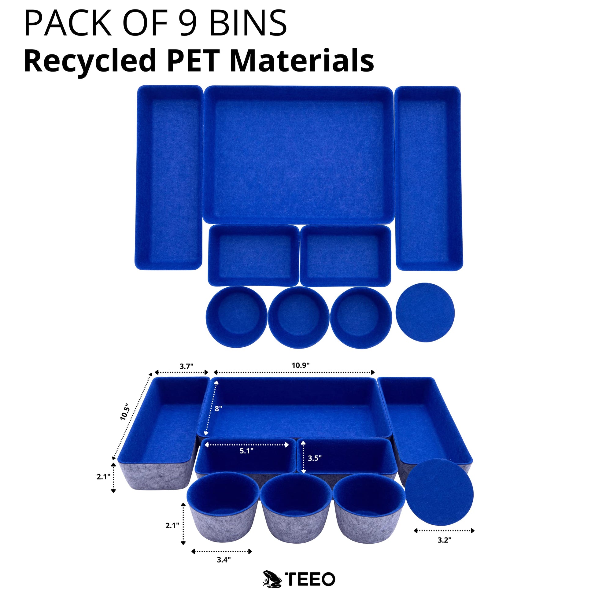 Teeo - Felt Drawer Organizer - Desk Accessories - Office Organization - Kitchen Organizer - Jewelry