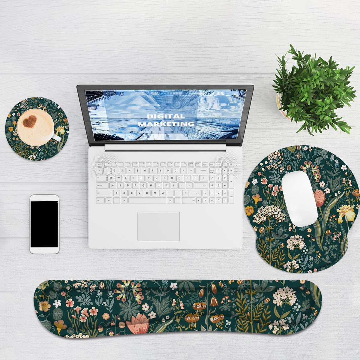 Ergonomic Mouse Pad with Wrist Rest and Keyboard Wrist Rest, Mousepad