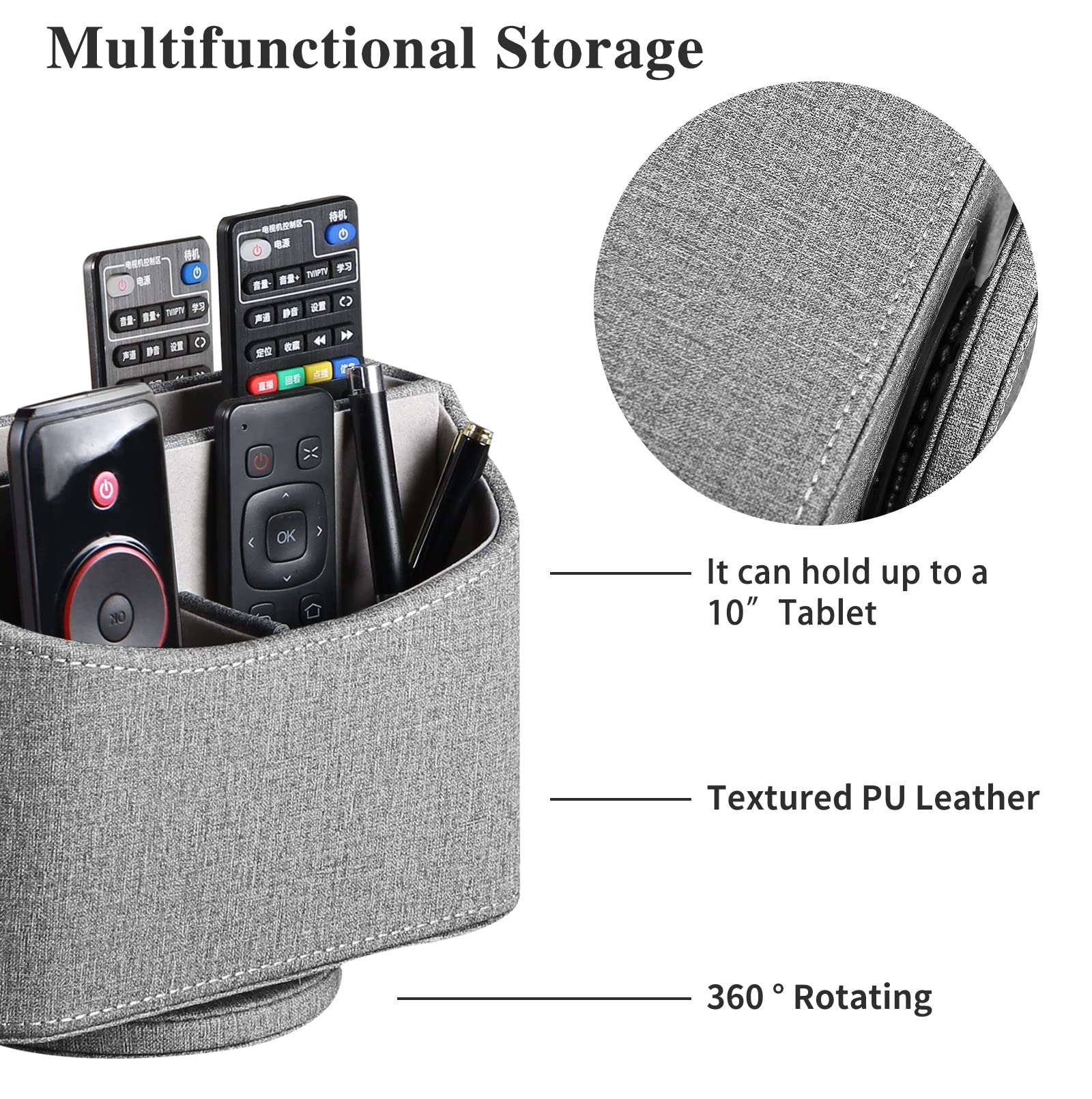 360° Swivel Remote Control Holder,TV Remote Caddy for Nightstand Table