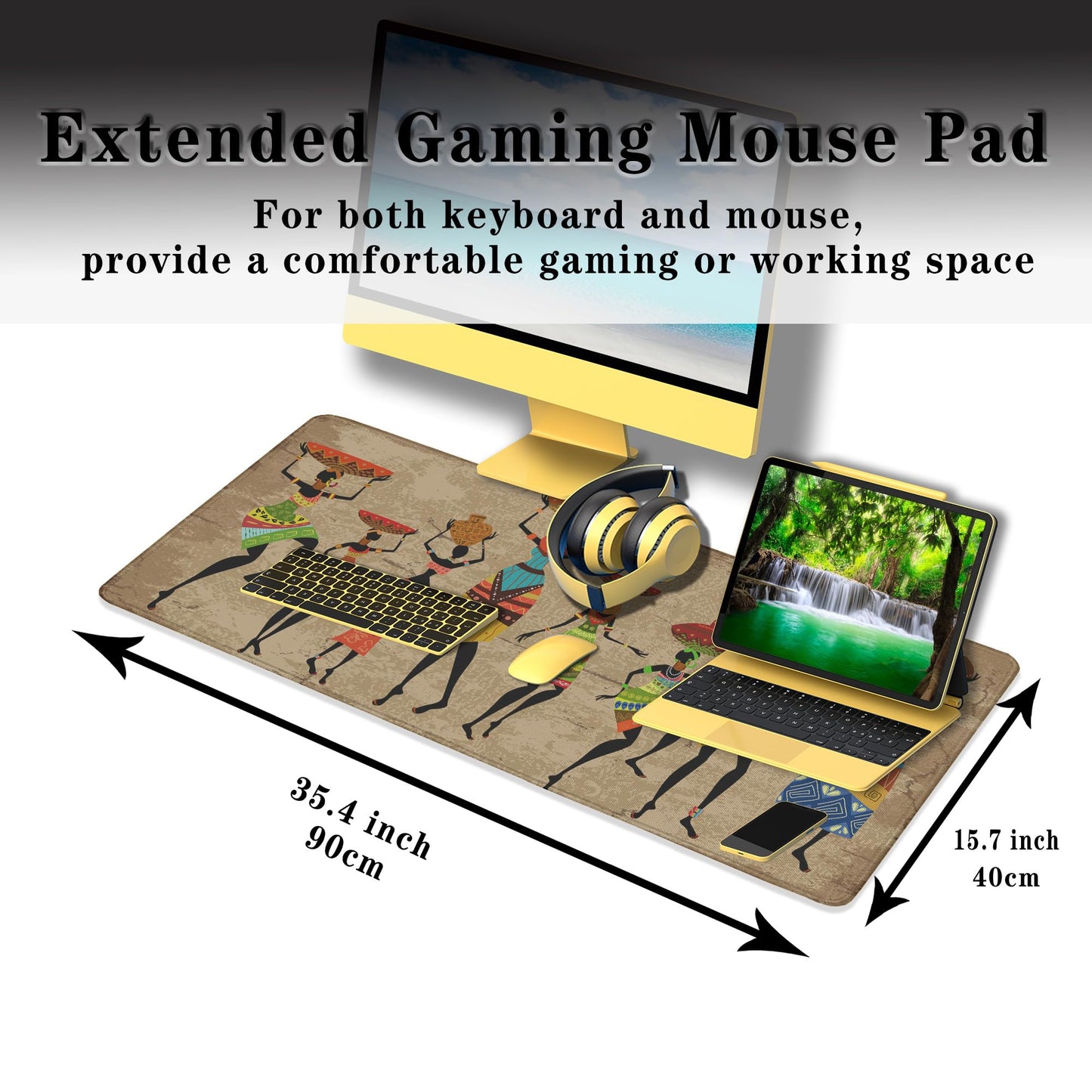 Samgula Large Mousepad African Woman Office Decor Gaming Mousepads Computer Desk Mat Mat Mouse Pad