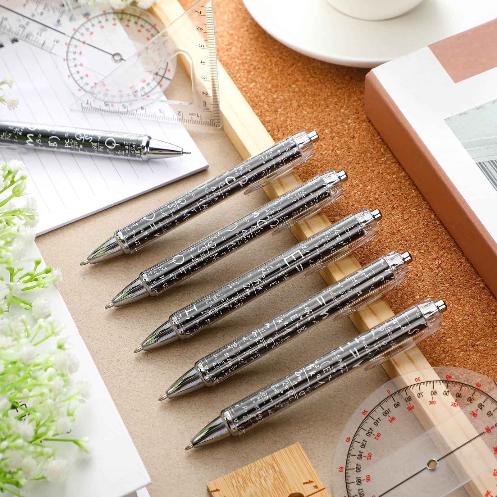 Weekgrat 48 Pcs Math Ballpoint Pen Math Party Favor Black Ink Retractable Ballpoint Pens for