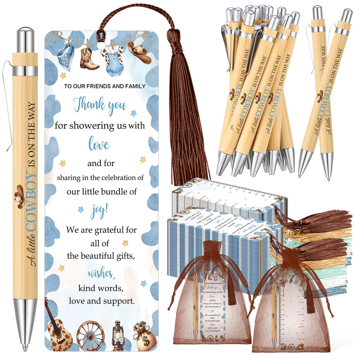 Gilprop 50 Sets Baby Shower Favors for Guests Includes 50 Baby Shower Ballpoint Pens 50 Thank You