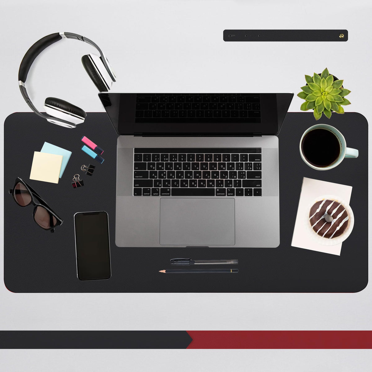 A91 Leather Durable PU Desk Pad - Waterproof, Office Desk Mat & Mouse Pad - Large 31.5" x 15.7"