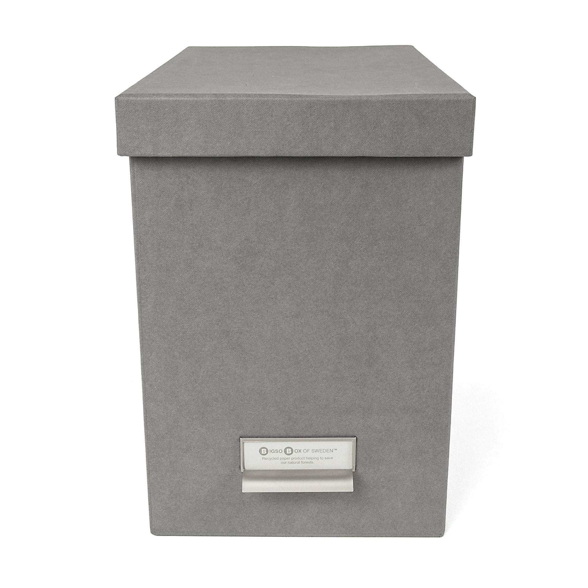 Bigso John Fiberboard Label Frame Desktop File Storage Box - Document Organizer for Important