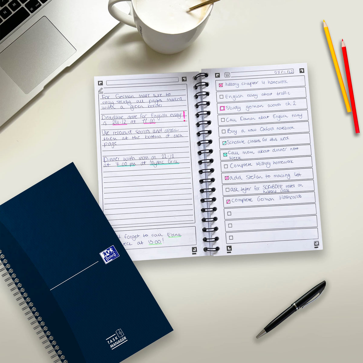 Oxford To Do Planner 115 Sheets Notebook for Tasks 90 g scribzee