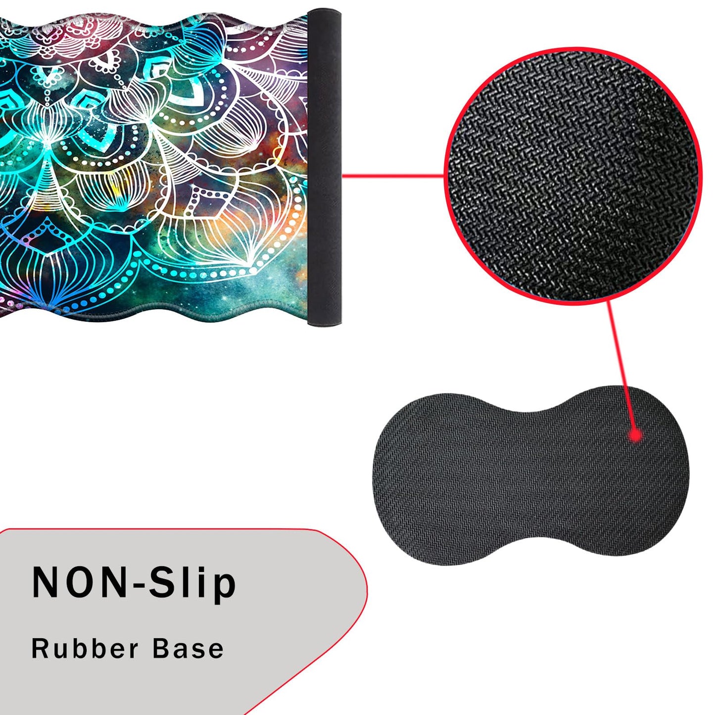 CICPLKSE Mouse Pad with Wrist Support + Desk Mat + Coaster 3 in 1 Set, XL Large Gaming Mousepad