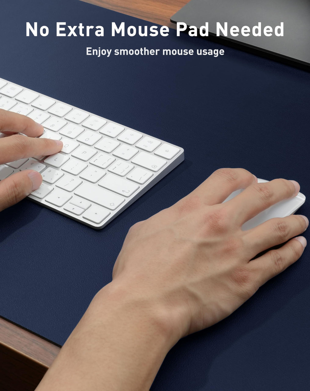 Aothia Faux Leather Desk Mat - Large Mouse Pad, Non-Slip PU Leather Blotter, Waterproof Writing