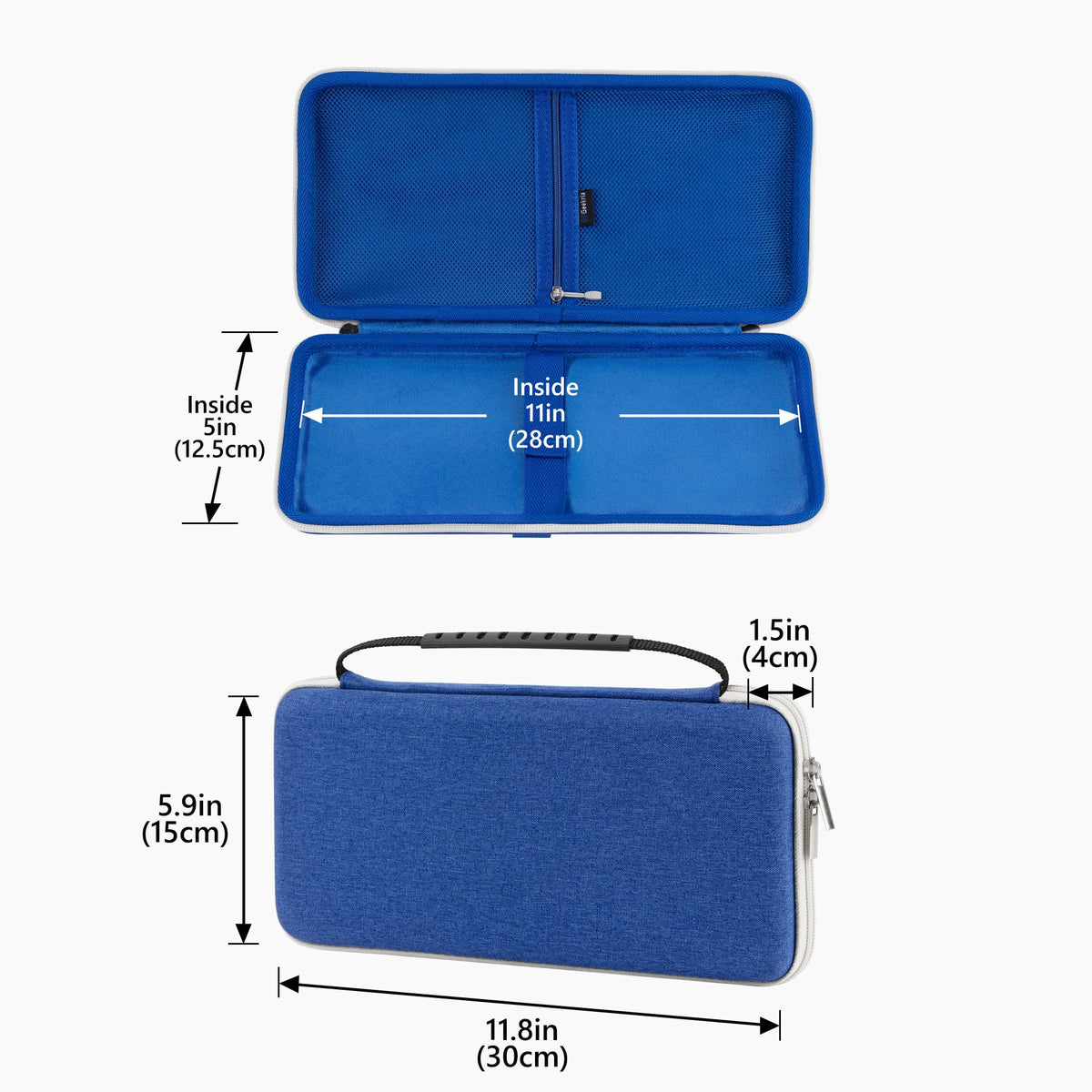 Geekria Keyboard Carrying Case, Hard Shell Protective Travel Bag for Small Compact Keyboard