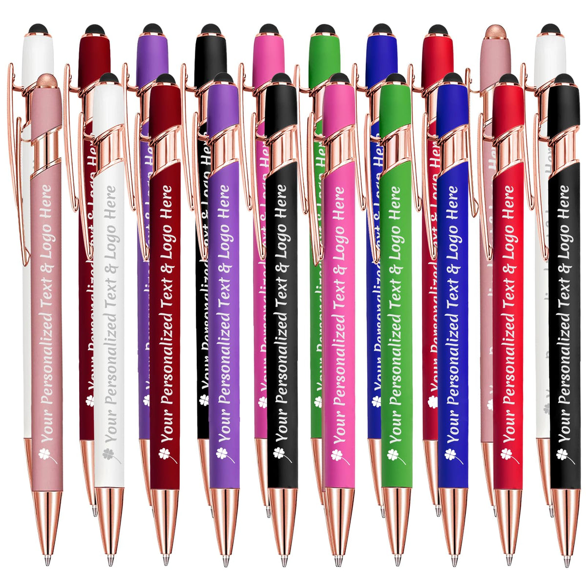 STREADVE Personalized Custom Pens 20 Engraved Writing Pen with Name Logo, Customized Promotional
