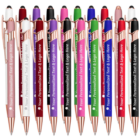 STREADVE Personalized Custom Pens 20 Engraved Writing Pen with Name Logo, Customized Promotional