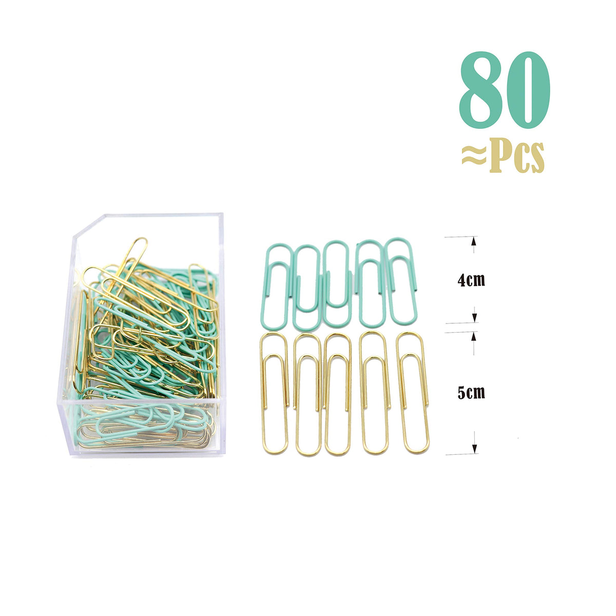 Gold Blue Binder Clips and Paper Clips Set (3-in-1 Boxed), for Office School Supplies Teachers