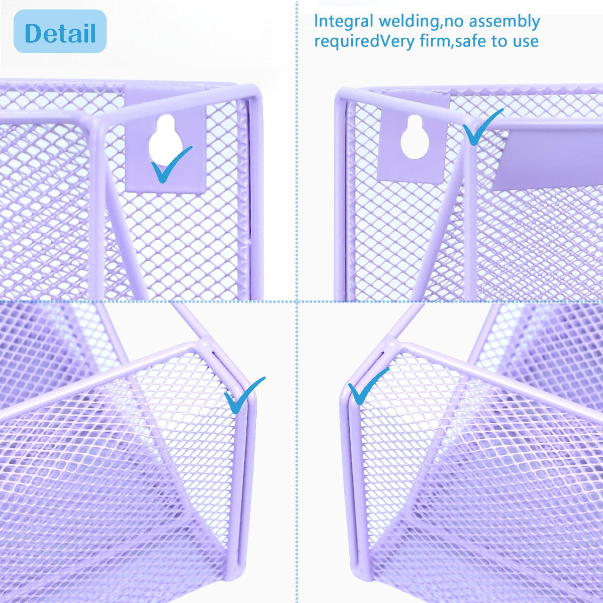 ideallife 5 Pockets Mesh Wall File Holder Organizer with Bottom Flat Tray, Office Hanging File