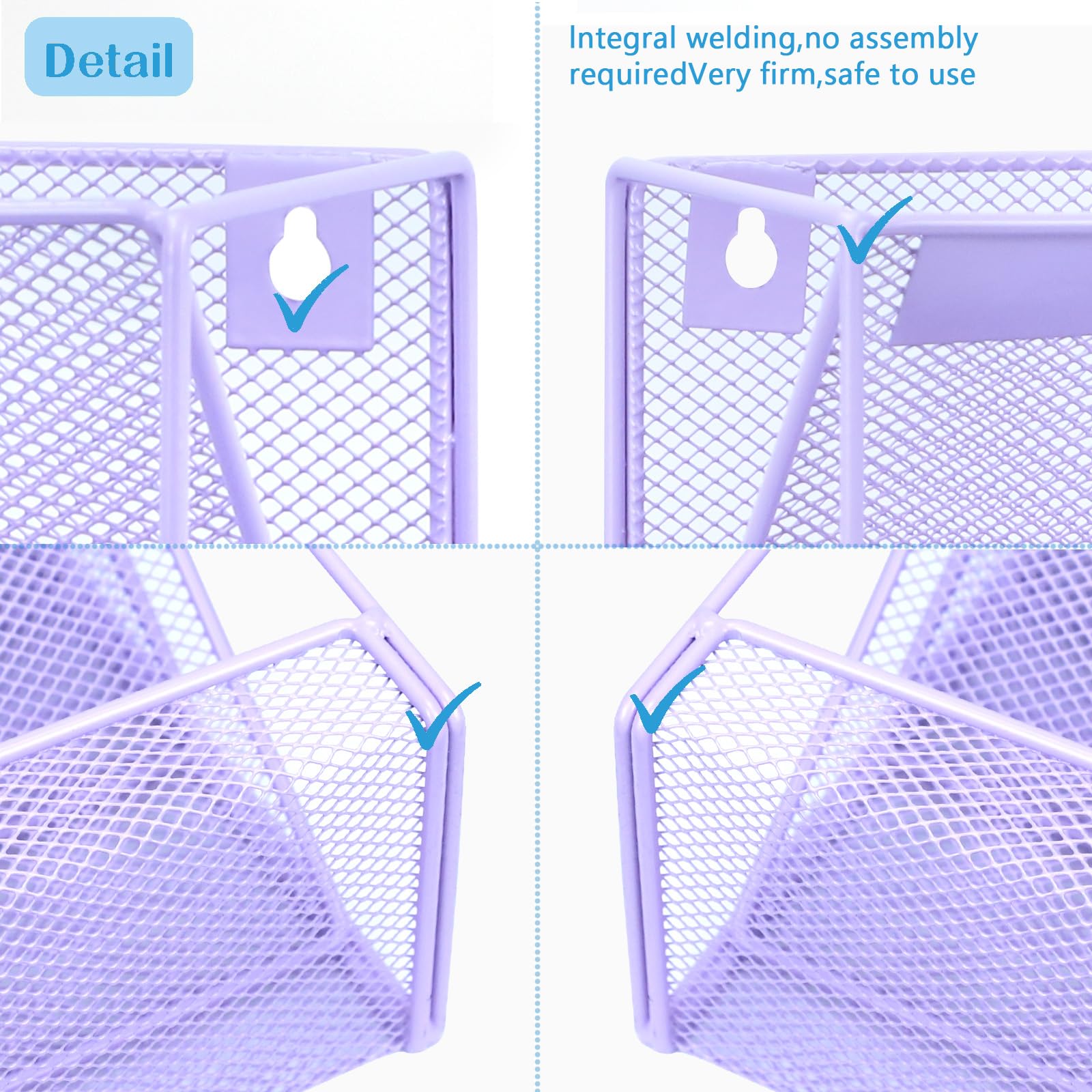 ideallife 5 Pockets Mesh Wall File Holder Organizer with Bottom Flat Tray, Office Hanging File